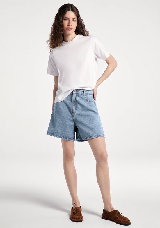 Foto do produto: Shorts Jeans Feminino Cintura Alta - Azul