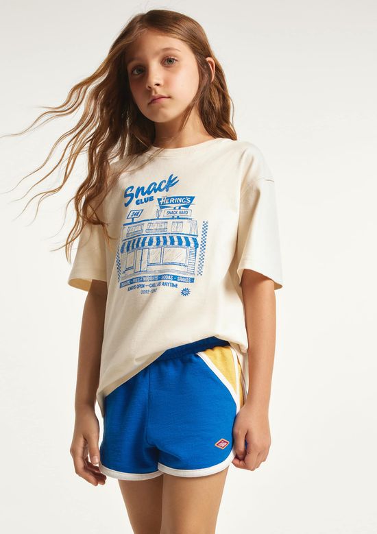 Foto do produto: Shorts Infantil Menina Runner Texturizado - Azul