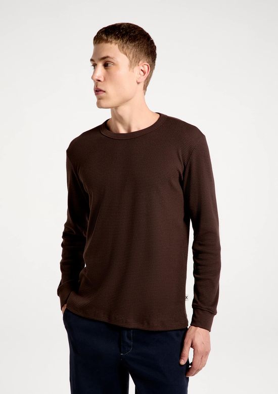 Foto do produto: Camiseta Masculina Manga Longa Em Malha Thermal - Marrom