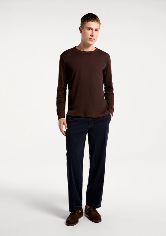 Foto do produto: Camiseta Masculina Manga Longa Em Malha Thermal - Marrom