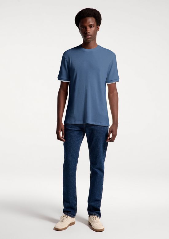 Foto do produto: Camiseta Masculina Manga Curta Em Malha Thermal - Azul