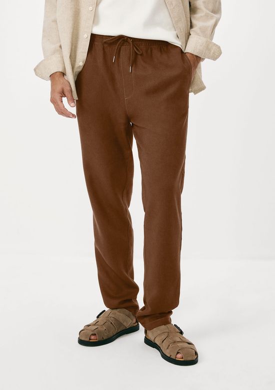 Foto do produto: Calça Básica Masculina Taper Em Linho - Marrom