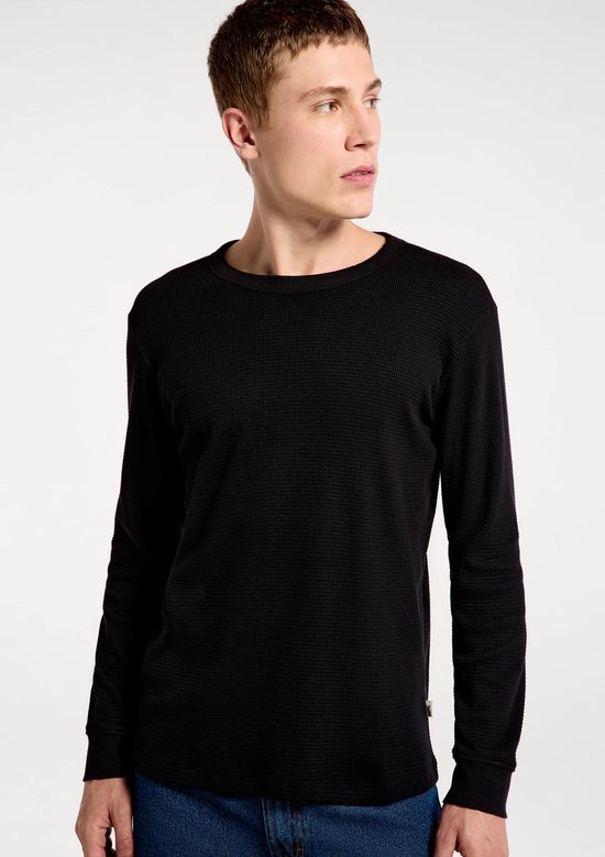 Foto do produto: Camiseta Masculina Manga Longa Em Malha Thermal - Preto