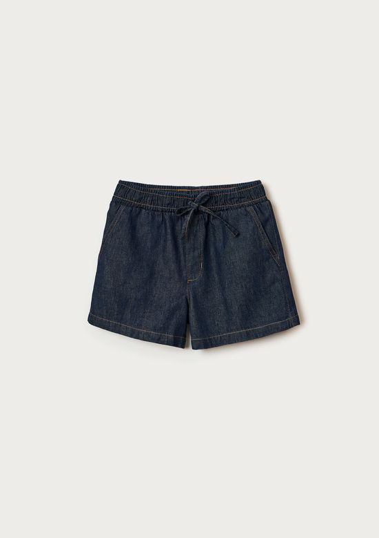 Foto do produto: Shorts Jeans Infantil Menina Com Cordão - Azul
