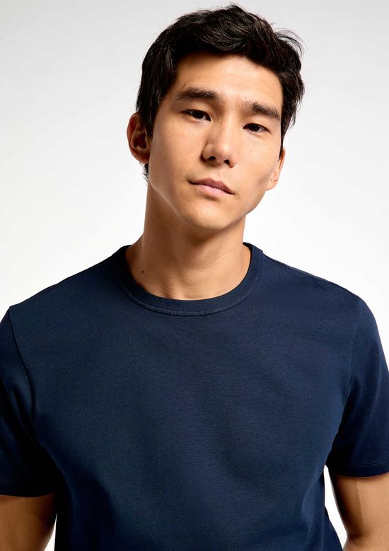 Foto do produto: Camiseta Básica Masculina Areia Em Algodão Peruano - Azul