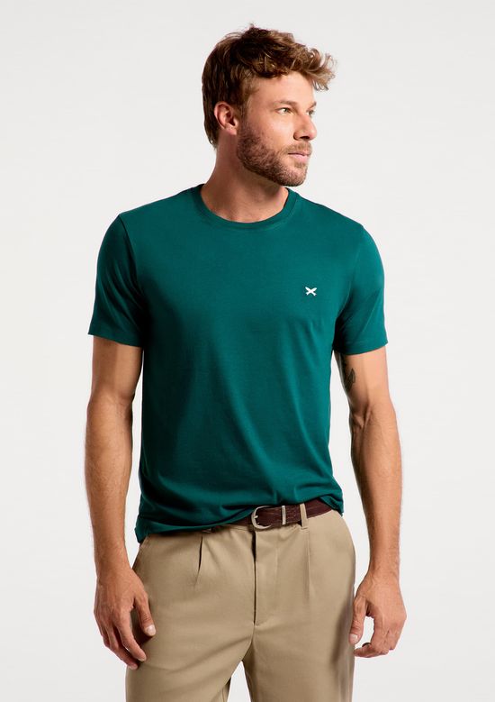 Foto do produto: Camiseta Básica Masculina World Com Bordado - Verde