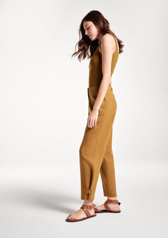 Foto do produto: Calça Feminina Em Alfaiataria Com Linho - Marrom