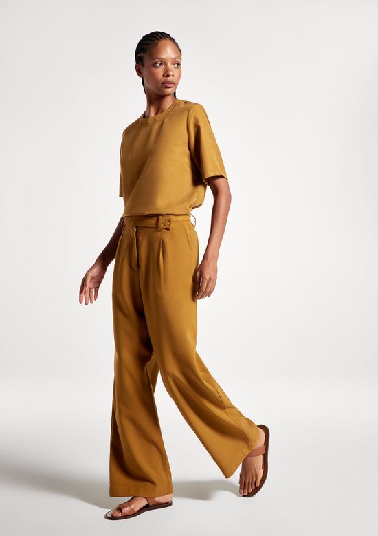 Foto do produto: Calça Feminina Reta Cintura Alta Peach Touch - Marrom