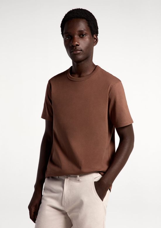 Foto do produto: Camiseta Básica Masculina Areia Em Algodão Peruano - Marrom