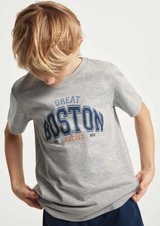 Foto do produto: Camiseta Infantil Menino Manga Curta Com Estampa - Cinza