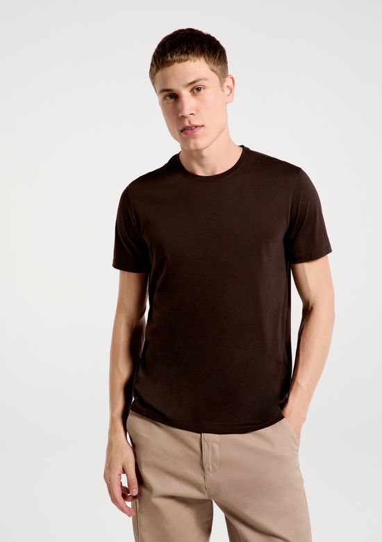 Foto do produto: Camiseta Básica Masculina Manga Curta Pima - Marrom