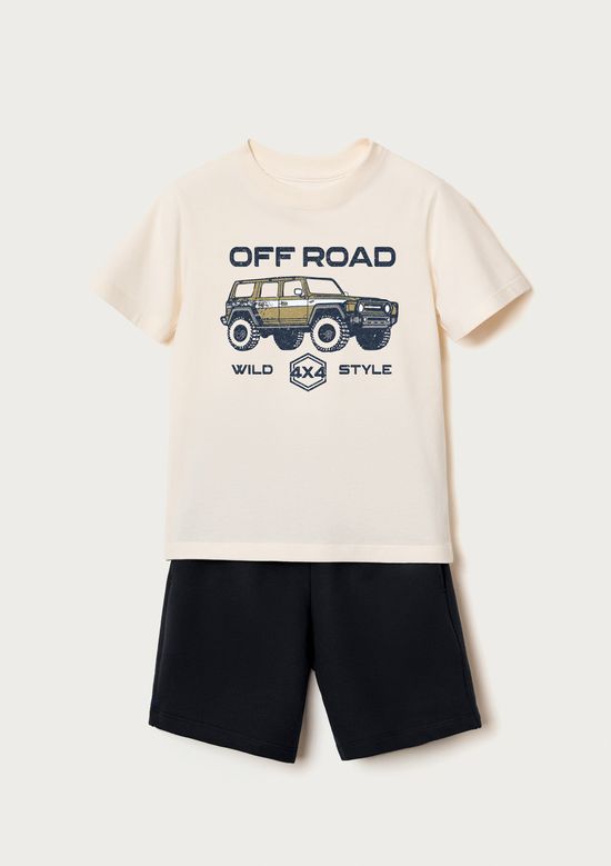 Foto do produto: Conjunto Infantil Menino Curto Com Estampa - Off white
