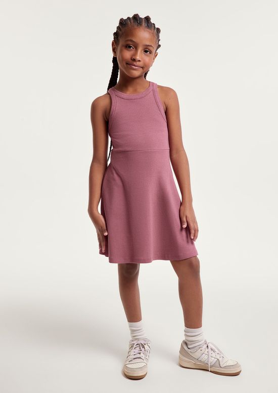 Foto do produto: Vestido Infantil Curto Canelado - Rosa