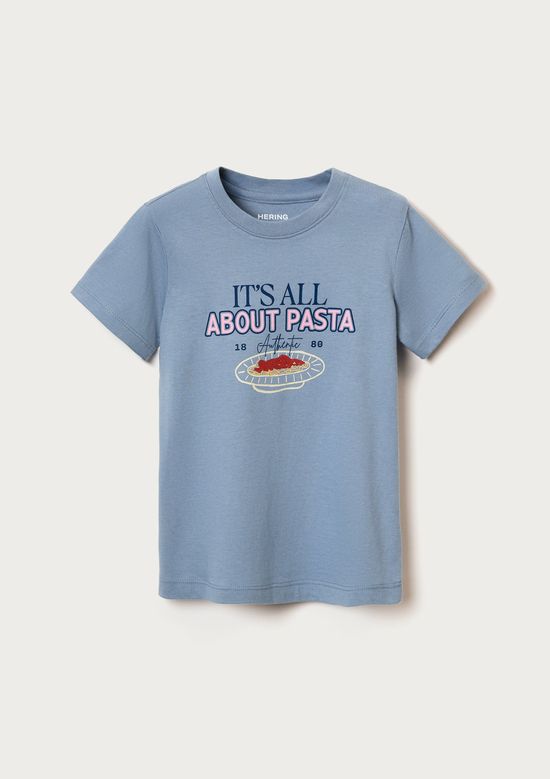 Foto do produto: Blusa Infantil Menina Manga Curta Com Estampa - Azul