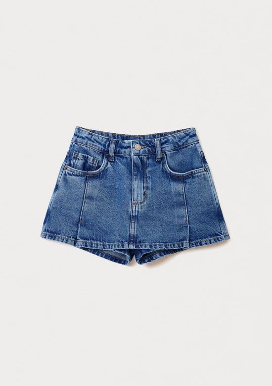Foto do produto: Shorts Saia Infantil Jeans Estonado - Azul