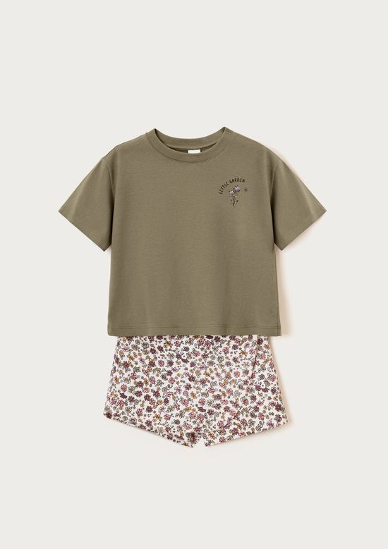 Foto do produto: Conjunto Curto Infantil Menina Estampado - Verde