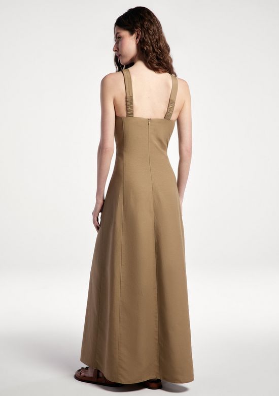 Foto do produto: Vestido Longo Em Viscolinho - Bege