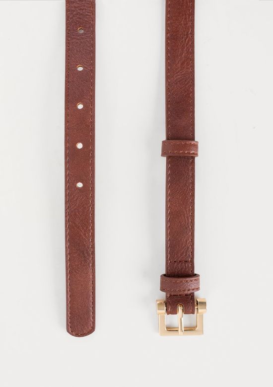 Foto do produto: Cinto Feminino Fino Em PU - Marrom