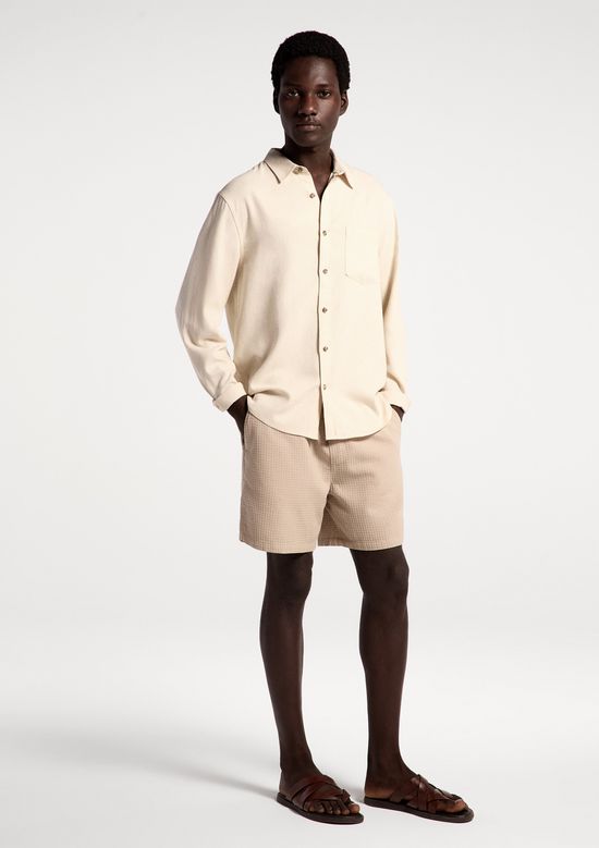 Foto do produto: Bermuda Masculina Reta Texturizada - Bege