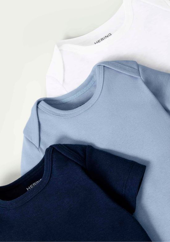 Foto do produto: Kit Com 3 Bodies Bebê Unissex Em Ribana - Multicolorido