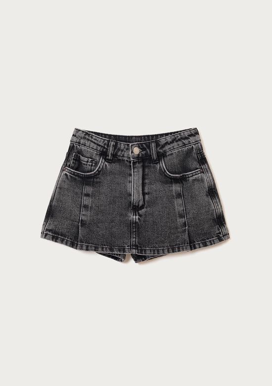 Foto do produto: Shorts Saia Infantil Jeans Estonado - Preto