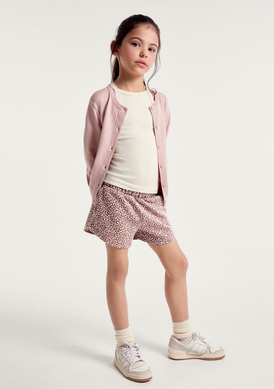 Foto do produto: Shorts Infantil Menina Cós Elástico Estampado - Rosa
