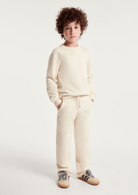 Foto do produto: Calça De Moletom Infantil Unissex Peluciada - Creme