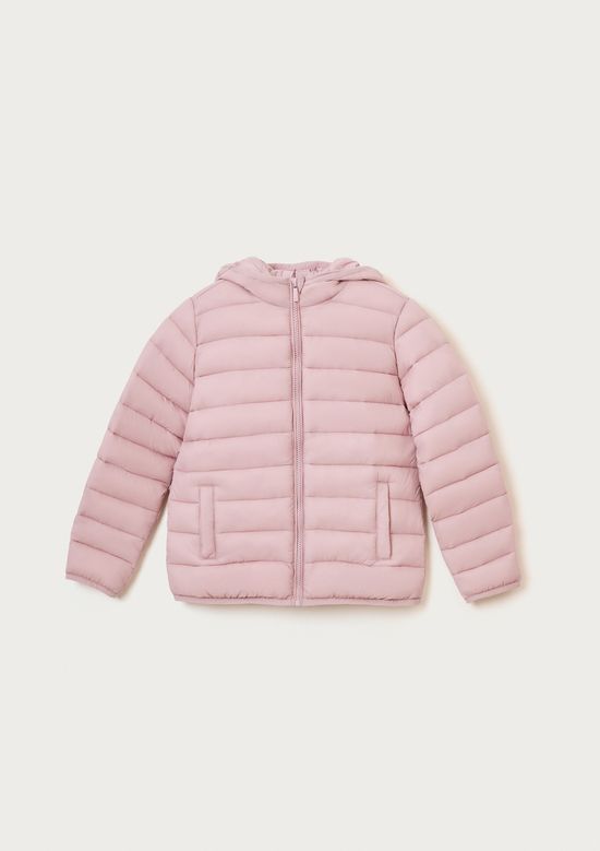 Foto do produto: Jaqueta Puffer Infantil Unissex Com Capuz - Rosa