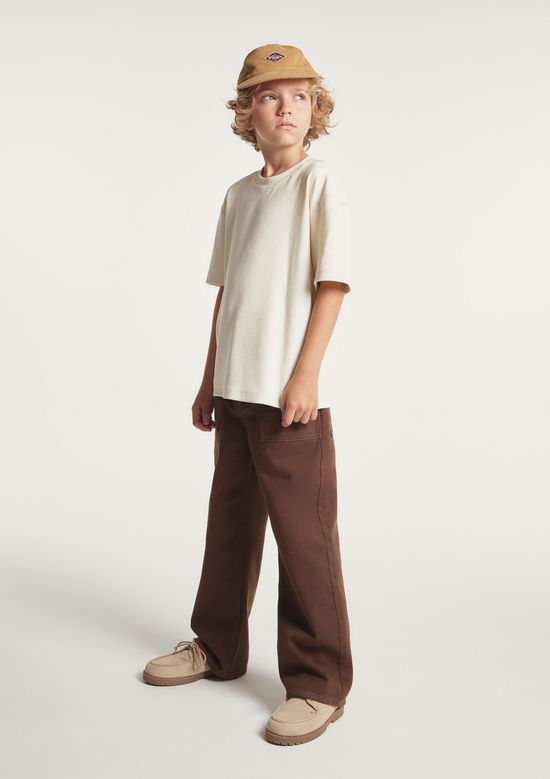 Foto do produto: Calça Infantil Menino Reta Em Sarja - Marrom