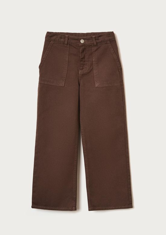 Foto do produto: Calça Infantil Menino Reta Em Sarja - Marrom