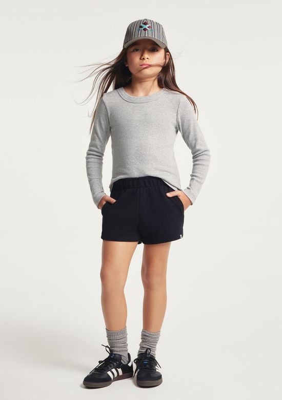 Foto do produto: Shorts Infantil Menina Runner Em Moletinho - Preto