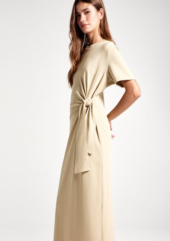 Foto do produto: Vestido Midi Em Malha Ultra Soft - Bege