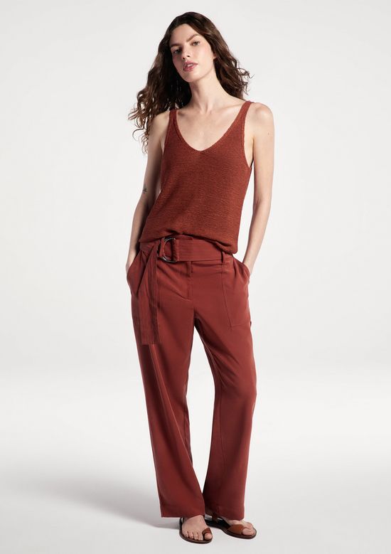 Foto do produto: Calça Feminina Peach Touch Com Cinto - Terracota