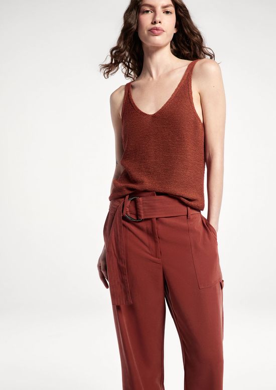 Foto do produto: Calça Feminina Peach Touch Com Cinto - Terracota