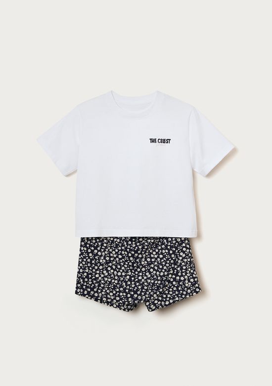 Foto do produto: Conjunto Curto Infantil Menina Estampado - Branco