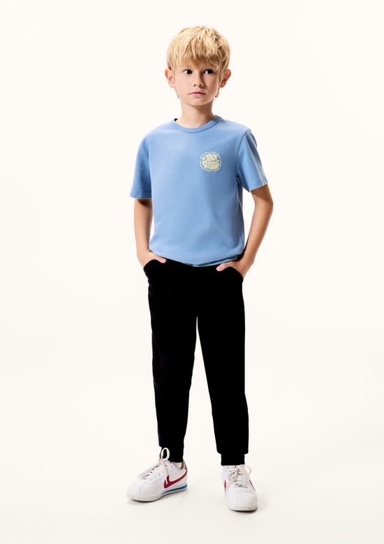 Foto do produto: Calça Básica Infantil Menino Em Moletom Peluciado Com Bolso - Preto