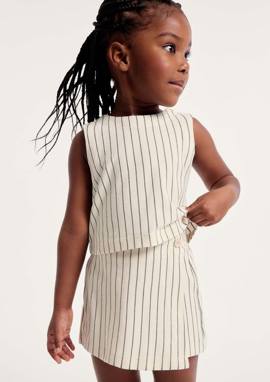 Foto do produto: Shorts Saia Infantil Piquet Fio Tinto - Off white