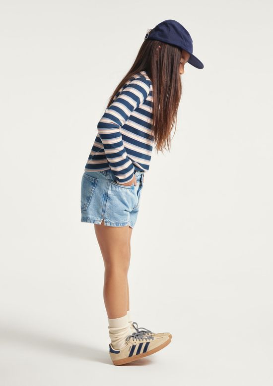 Foto do produto: Shorts Jeans Infantil Menina Barra Desfiada - Azul