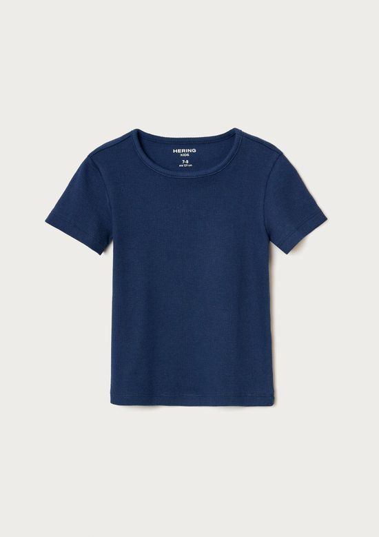 Foto do produto: Blusa Manga Curta Infantil Menina Em Ribana - Azul