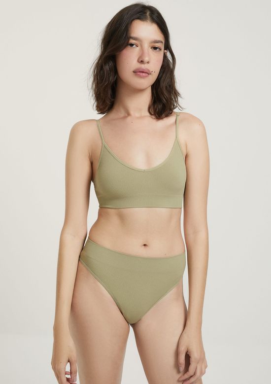 Foto do produto: Top Básico Sem Costura Canelado - Verde