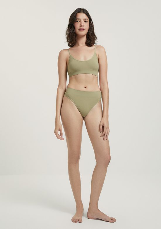 Foto do produto: Calcinha Cintura Alta Cós Duplo - Verde