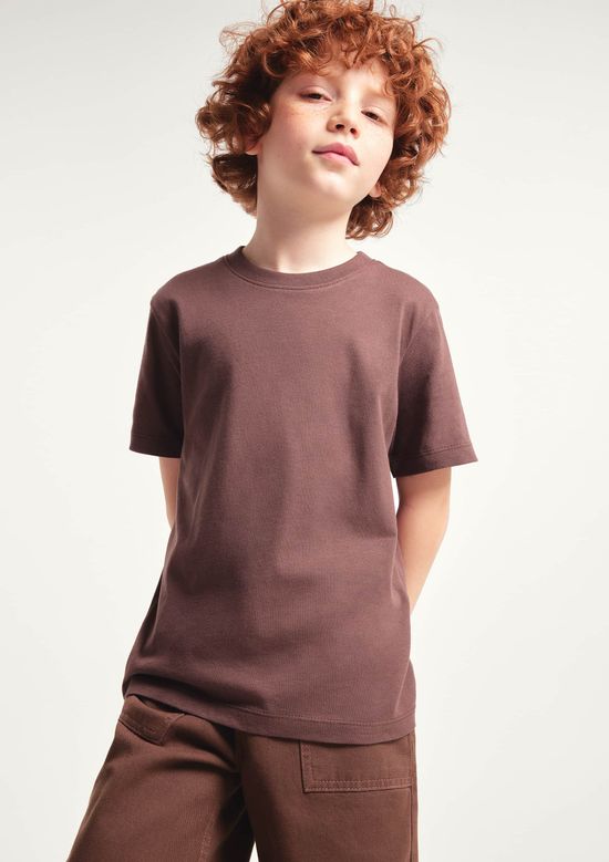 Foto do produto: Camiseta Básica Infantil Menino Manga Curta Slim - Marrom