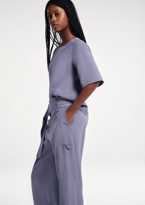 Foto do produto: Calça Feminina Peach Touch Com Cinto - Cinza