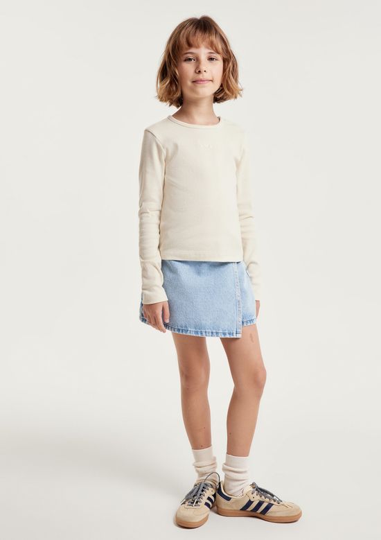 Foto do produto: Shorts Saia Infantil Em Jenas Estonado - Azul