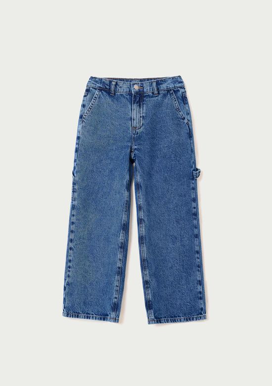 Foto do produto: Calça Infantil Unissex Em Jeans Estonado - Azul