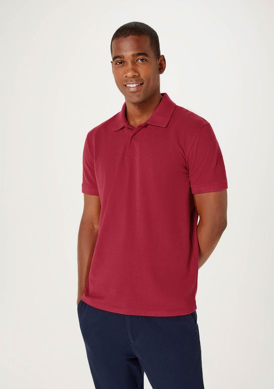 Foto do produto: Camisa Polo Básica Masculina Em Piquet - Vermelho