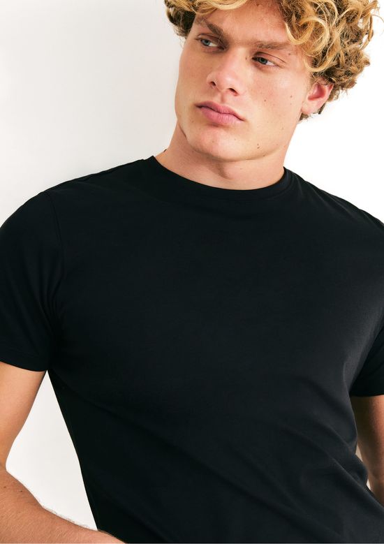 Foto do produto: Camiseta Básica Masculina Manga Curta Pima - Preto