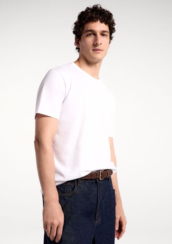 Foto do produto: Camiseta Básica Masculina World Com Bordado - Branco