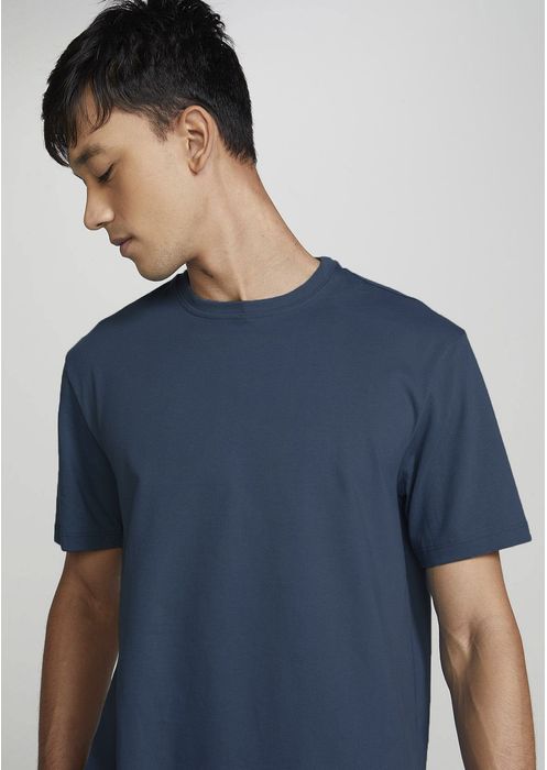 Camiseta Básica Masculina Super Cotton - Azul Médio