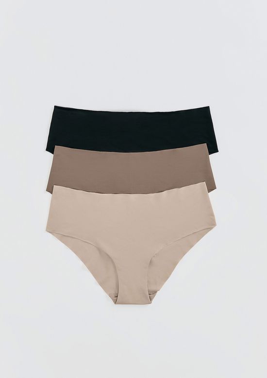 Foto do produto: Kit 3 Calcinhas Caleçon Corte a Laser - Multicolorido